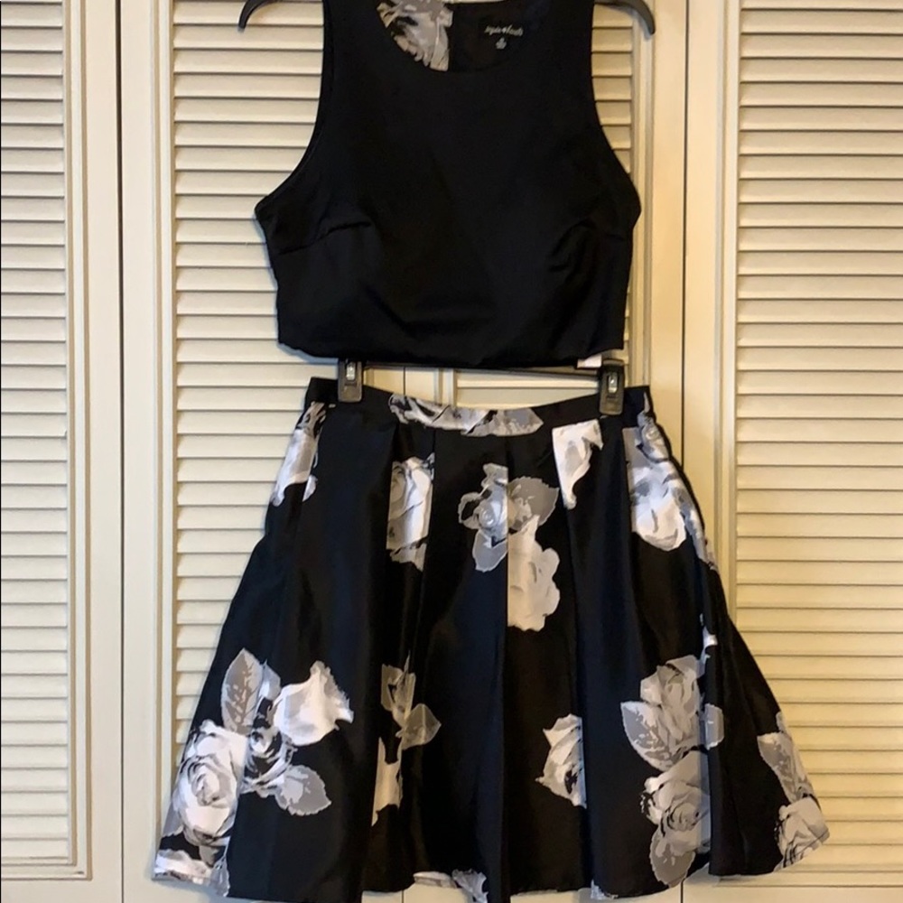 2pc semi formal skirt and top set